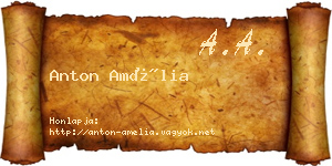 Anton Amélia névjegykártya